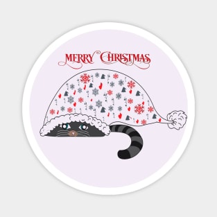 Gato santa claus Magnet